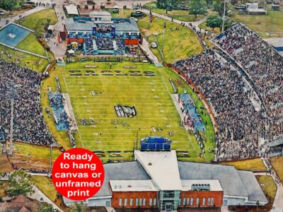 Georgia Southern Eagles, Allen E. Paulson Stadium  , Watercolor Digital Sketch Print Canvas Print, Statesboro Georgia, Georgia Southern Uni