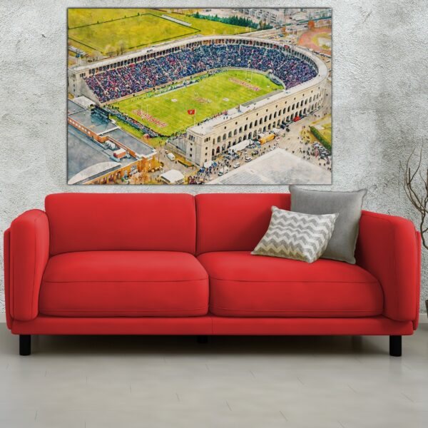 Canvas-Print of Harvard Crimson, Harvard Stadium , Watercolor Digital Sketch Print Canvas Print, Boston Massachusetts, Harvard University - Image 2