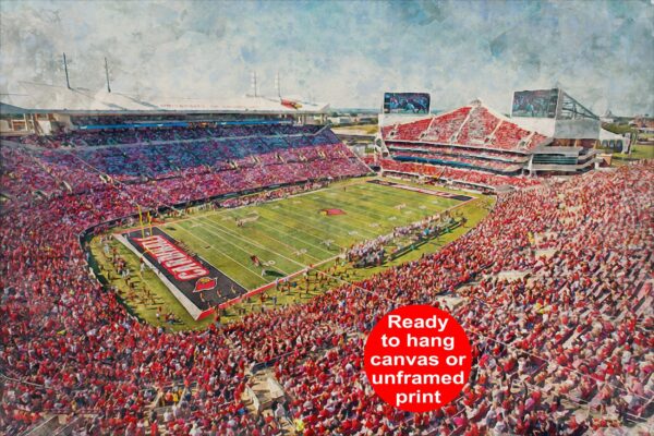 Louisville Cardinals, Cardinal Stadium , Watercolor Digital Sketch Print Canvas Print, Louisville Kentucky, University of Louisville