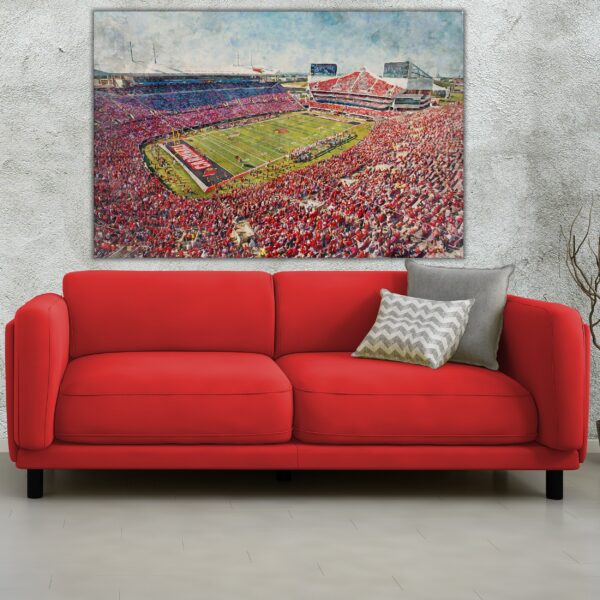 Louisville Cardinals, Cardinal Stadium , Watercolor Digital Sketch Print Canvas Print, Louisville Kentucky, University of Louisville - Image 2