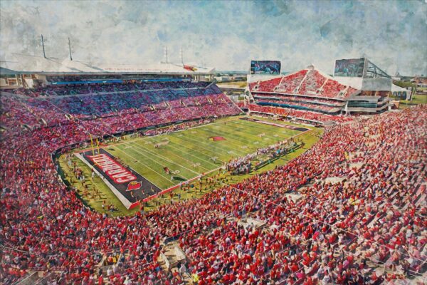 Louisville Cardinals, Cardinal Stadium , Watercolor Digital Sketch Print Canvas Print, Louisville Kentucky, University of Louisville - Image 3
