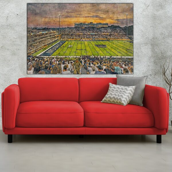 Canvas-Print of ODU Monarchs, S.B. Ballard Stadium , Watercolor Digital Sketch Print Canvas Print,  Norfolk Virginia, ODU - Image 2
