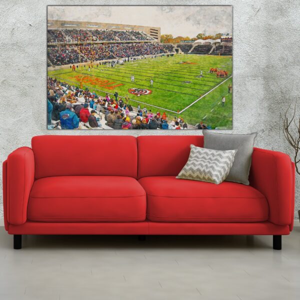 Princeton Tigers, Princeton Stadium , Watercolor Digital Sketch Print Canvas Print,  Princeton New Jersey, Princeton university - Image 2