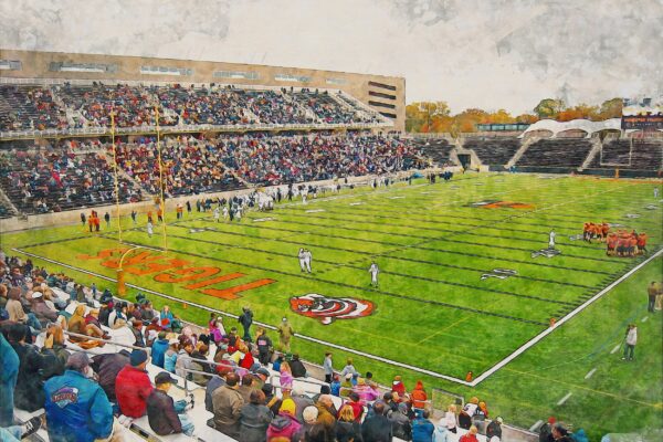 Princeton Tigers, Princeton Stadium , Watercolor Digital Sketch Print Canvas Print,  Princeton New Jersey, Princeton university - Image 3