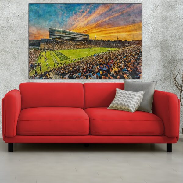 Canvas-Print of Purdue Boilermakers, Ross–Ade Stadium , Watercolor Digital Sketch Print Canvas Print, Tippecanoe Indiana, Purdue University - Image 2