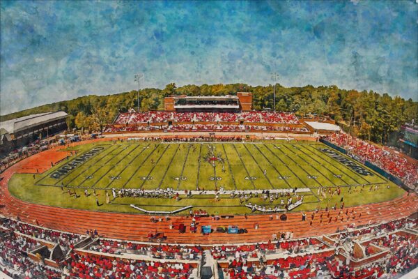 Richmond Spiders, E. Claiborne Robins Stadium , Watercolor Digital Sketch Print Canvas Print, Richmond Virginia, University of Richmond - Image 3