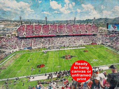San Diego State Aztechs, Snapdragon Stadium  , Watercolor Digital Sketch Print Canvas Print, San Diego California, San Diego California