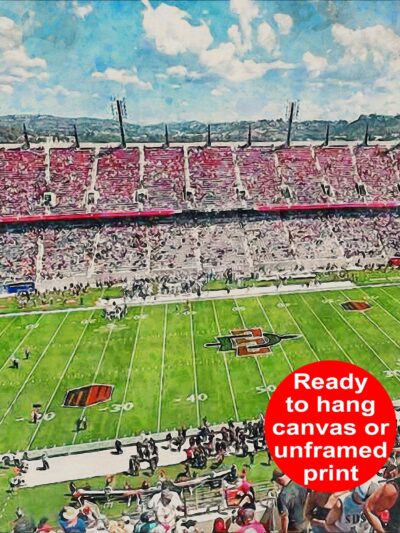 San Diego State Aztechs, Snapdragon Stadium  , Watercolor Digital Sketch Print Canvas Print, San Diego California, San Diego California