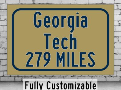 Georgia Tech Custom College Highway Distance Sign / Georgia Tech Yellow Jackets / Atlanta / Georgia Atlanta Georgia decor