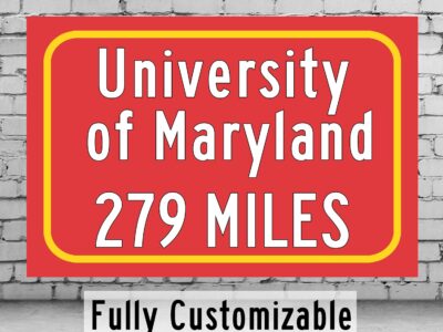 University of Maryland Terrapins Sign/ Custom College Highway Distance sign /University of Maryland Terrapins College Park Maryland