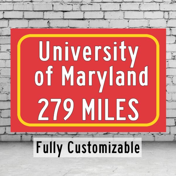 University of Maryland Terrapins Sign/ Custom College Highway Distance sign /University of Maryland Terrapins College Park Maryland
