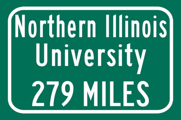 Northern Illinois University / Custom College Highway Distance Sign / Northern Illinois Huskies / DeKalb Illinois - Image 2