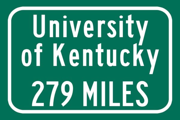 University of Kentucky Custom College Highway Distance Sign /University of Kentucky Lexington/ Kentucky WIldcats - Image 2