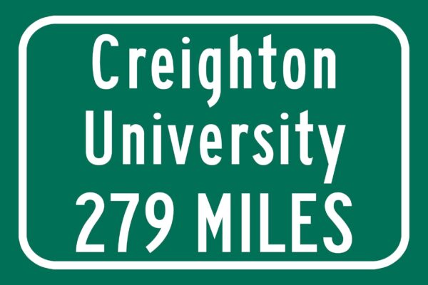 Creighton University / Custom College Highway Distance Sign /Creighton University /Creighton University Bluejays / Omaha Nebraska - Image 2