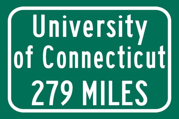 University of Connecticut / Custom College Highway Distance Sign /University of Connecticut / UConn Huskies / Storrs Connecticut - Image 2