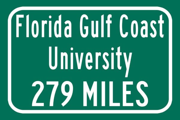 Florida Gulf Coast University / Custom College Highway Distance Sign / Florida Gulf Coast University/ Florida Gulf Coast Eagles, Fort Myers - Image 2