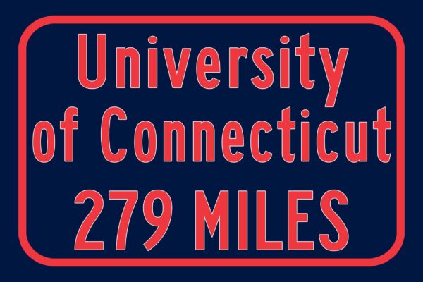 University of Connecticut / Custom College Highway Distance Sign /University of Connecticut / UConn Huskies / Storrs Connecticut - Image 3