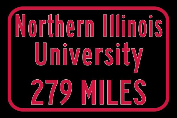 Northern Illinois University / Custom College Highway Distance Sign / Northern Illinois Huskies / DeKalb Illinois - Image 3