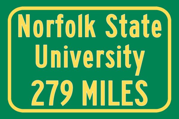 Norfolk State University / Custom College Highway Distance Sign / Norfolk State Spartans / Norfolk Virginia - Image 3