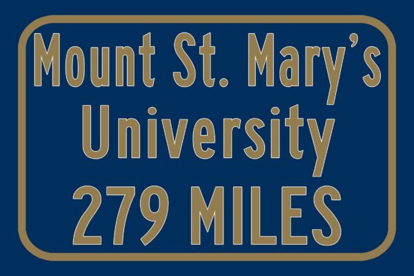 Mount St. Mary's University / Custom College Highway Distance Sign / Mount St. Mary's Mountaineers / Emmitsburg Maryland / - Image 3