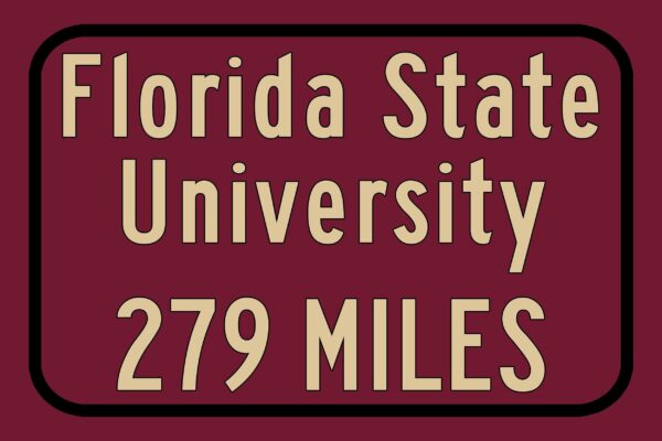 Florida State Custom College Highway Distance Sign / Florida State Seminoles / Tallahassee Florida / Florida State Tallahassee Florida - Image 3