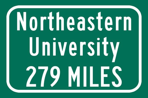 Northeastern University / Custom College Highway Distance Sign /Northeastern Huskies /  Boston Mass - Image 2