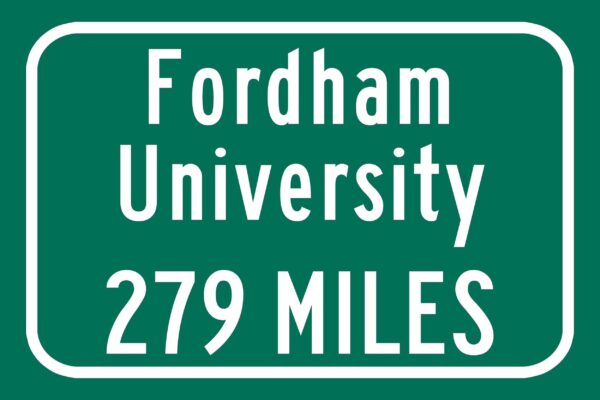 Fordham University  / Custom College Highway Distance Sign /Fordham University  /Fordham University Rams/ New York New York/ - Image 2
