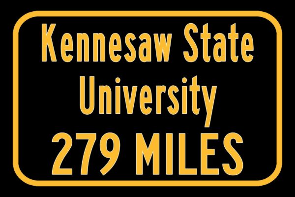 Kennesaw State University / Custom College Highway Distance Sign /Kennesaw State University / Kennesaw Owls / Kennesaw Georgia - Image 3