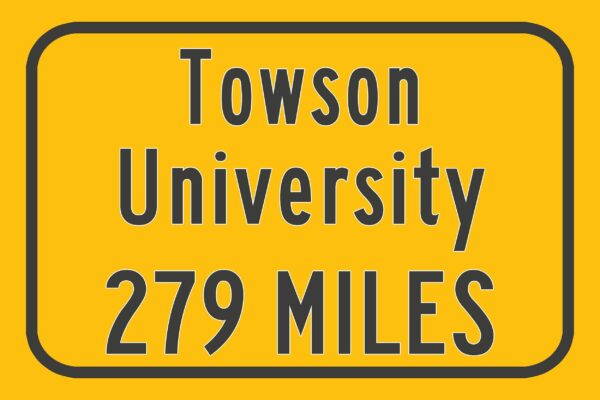 Towson University / Custom College Highway Distance Sign / Towson Tigers / Towson Maryland / - Image 3