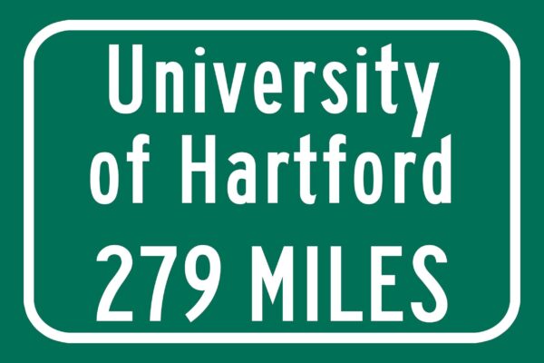 University of Hartford / Custom College Highway Distance Sign /University of Hartford / Hartford Hawks / Hartford Connecticut - Image 2