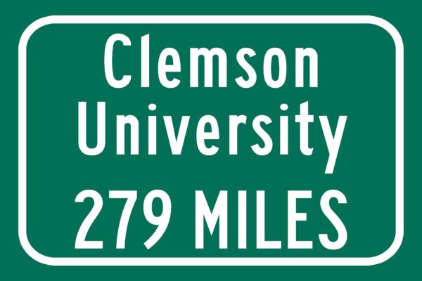Clemson Custom College Highway Distance Sign /Clemson Tigers sign/ Clemson Distance sign/ Clemson Wall art/ Clemson Tigers wall art - Image 2