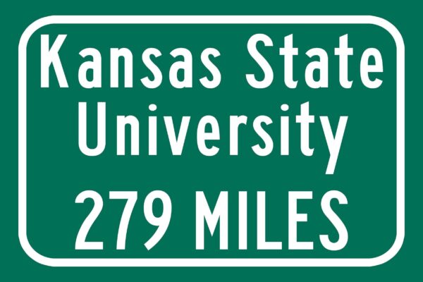 Kansas State University / Custom College Highway Distance Sign / Kansas State University / Kansas State Wildcats - Image 2