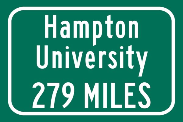 Hampton University / Custom College Highway Distance Sign /Hampton University  / Hampton University / Hampton Virginia - Image 2
