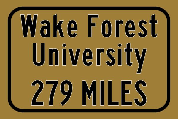 Wake Forest University Custom College Highway Distance Sign / Wake Forest Demon Deacons / Wake Forest University - Image 3