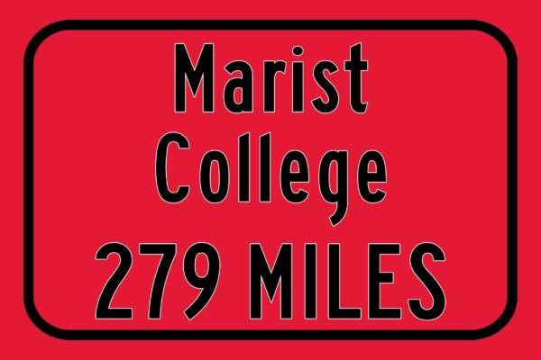 Marist College / Custom College Highway Distance Sign /Marist Red Foxes/ Poughkeepsie New York / - Image 3