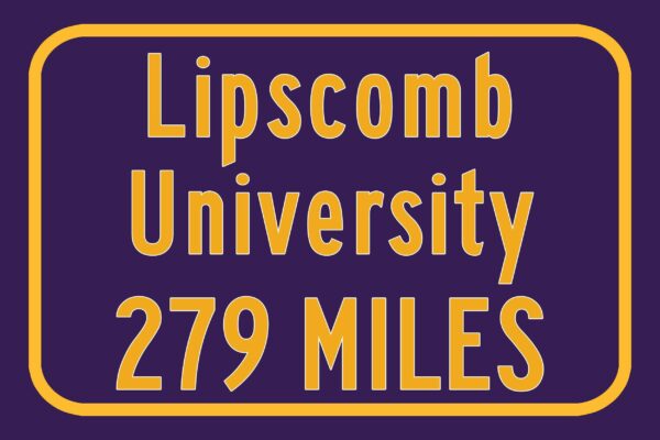 Lipscomb University / Custom College Highway Distance Sign /Lipscomb University /Lipscomb University Bisons / Nashville Tennessee - Image 3