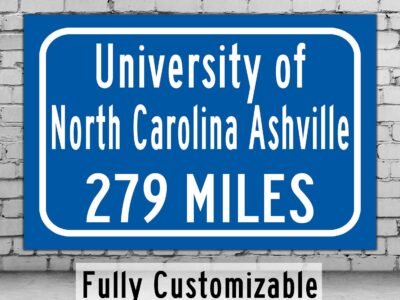 UNC Asheville / Custom College Highway Distance Sign /  UNC Asheville /  unc Asheville bulldogs / ashville NC
