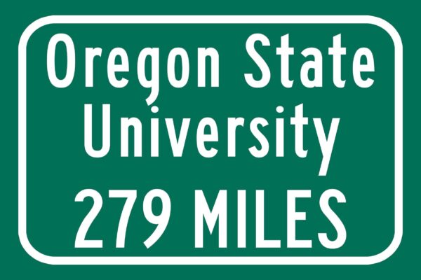 Oregon State University / Custom College Highway Distance Sign / Oregon State Beavers / Corvallis Oregon / - Image 2