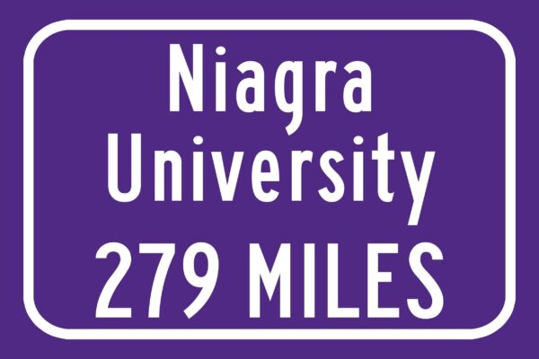Niagara University / Custom College Highway Distance Sign / Niagara Purple Eagles / Niagra New York / - Image 3