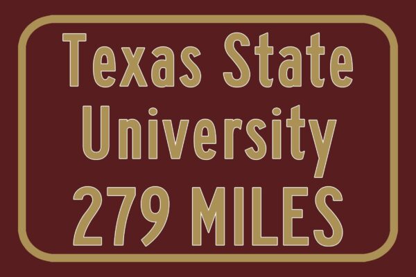 Texas State University / Custom College Highway Distance Sign / Texas State Bobcats / San Marcos Texas - Image 3