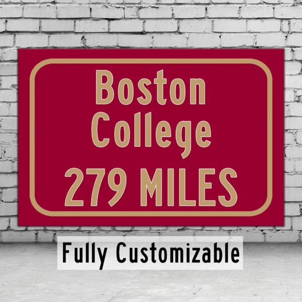 Boston College Custom College Highway Distance Sign /Boston College Eagles / Boston Sign/ Boston College Wall art/ Boston College Eagles