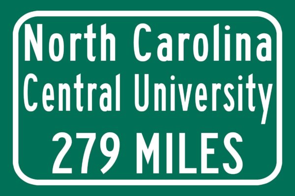 North Carolina Central University / Custom College Highway Distance Sign / North Carolina Central Eagles / Durham North Carolina / - Image 2