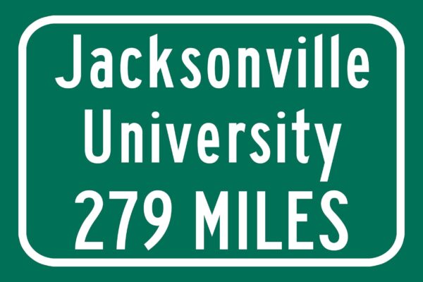 Jacksonville University / Custom College Highway Distance Sign / Jacksonville University / Jacksonville University Dolphins/ Jacksonville FL - Image 2