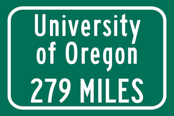 University of Oregon / Custom College Highway Distance Sign / Oregon Ducks / Eugene Oregon / - Image 2