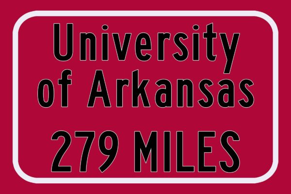 University of Arkansas Custom College Highway Distance Sign /University of Arkansas Fayetteville / Fayetteville Arkansas - Image 3