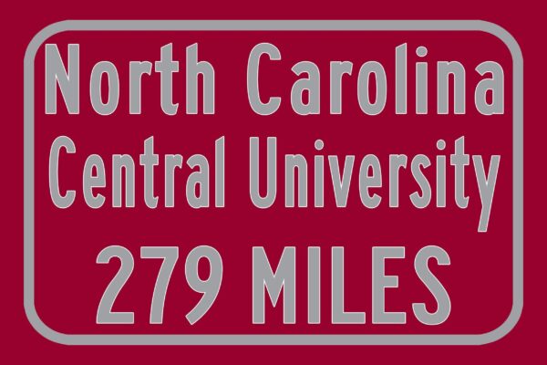 North Carolina Central University / Custom College Highway Distance Sign / North Carolina Central Eagles / Durham North Carolina / - Image 3