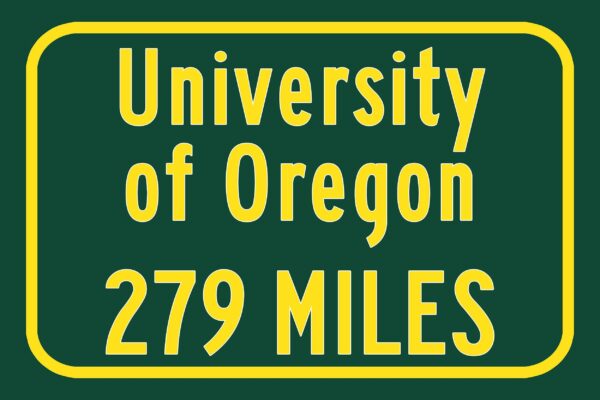 University of Oregon / Custom College Highway Distance Sign / Oregon Ducks / Eugene Oregon / - Image 3
