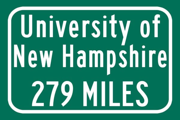 University of New Hampshire / Custom College Highway Distance Sign /University of New Hampshire/ NH Wildcats / Durham NH - Image 2