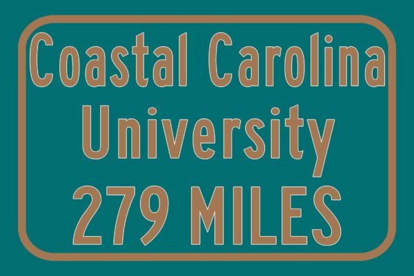 Coastal Carolina University / Custom College Highway Distance Sign / Coastal Carolina Chanticleers / Conway South Carolina - Image 3