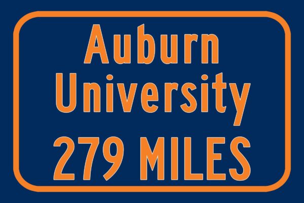 Auburn University Custom College Highway Distance Sign - Image 3